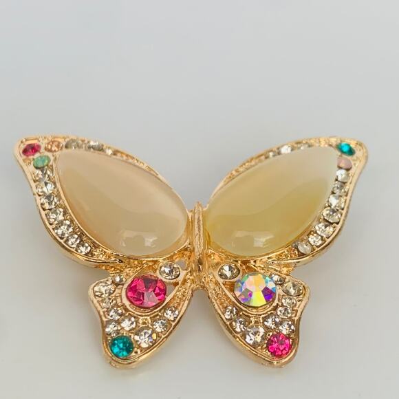 Butterfly Jewelry - Rhinestone Butterfly Brooch